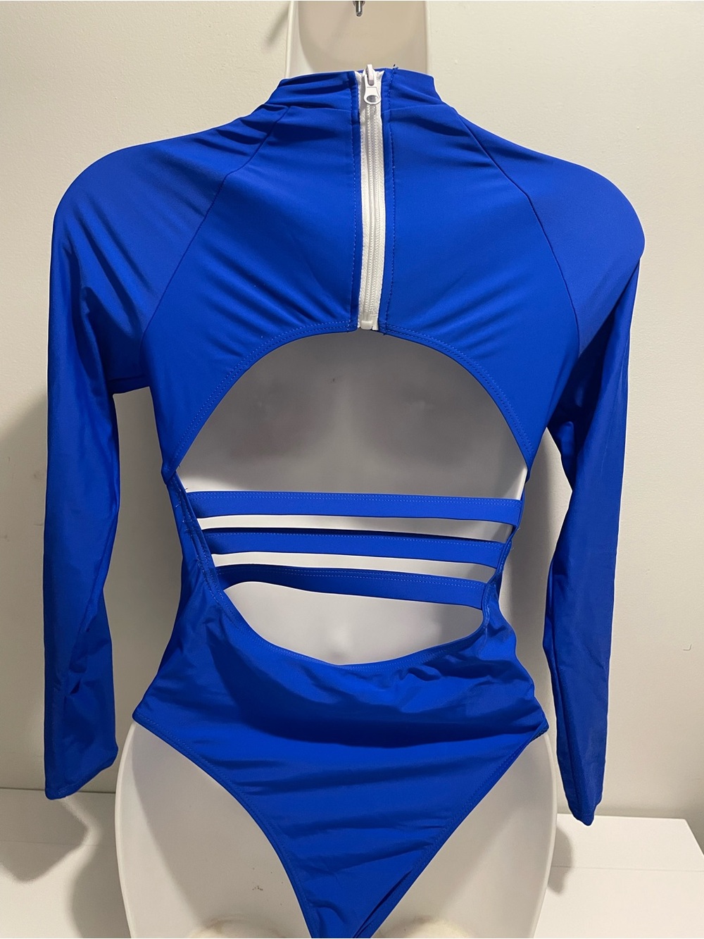 SHEIN Brand Size Small Bright Blue Long Sleeve Rash guard One Piece Swimsuit